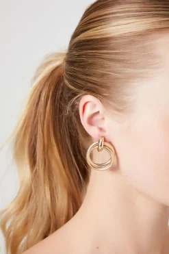 Dual-Hoop Drop Earrings