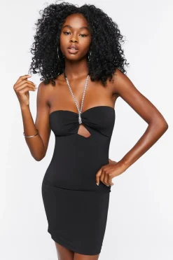 Embellished Halter Mini Dress