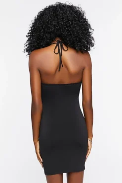 Embellished Halter Mini Dress