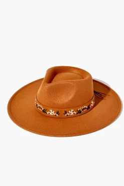 Embroidered Brushed Fedora