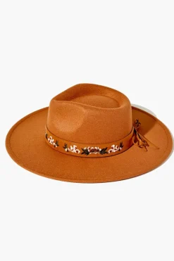 Embroidered Brushed Fedora
