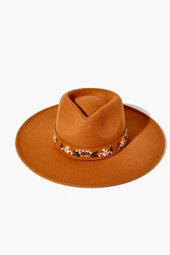 Embroidered Brushed Fedora