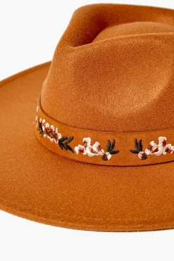 Embroidered Brushed Fedora