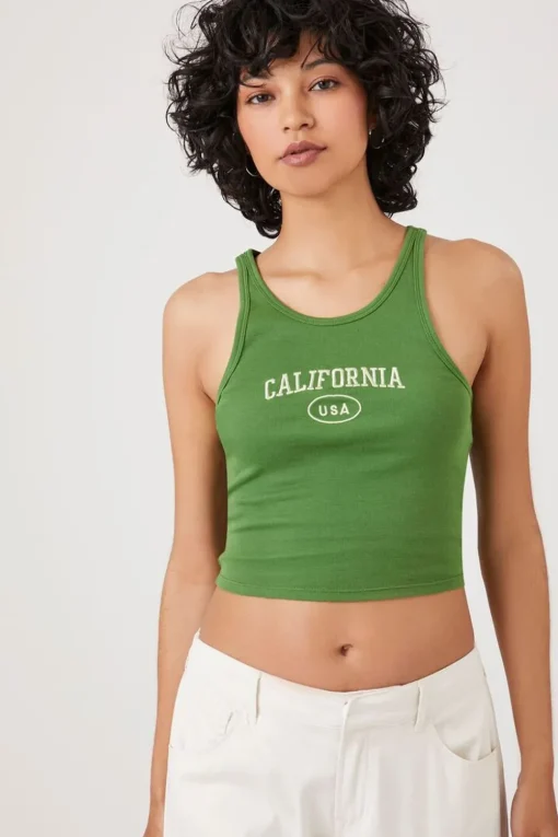 Embroidered California Tank Top