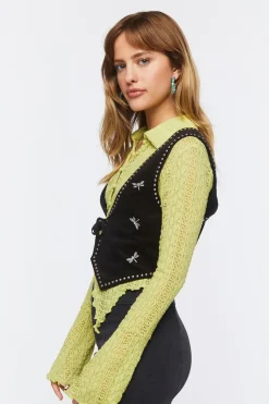 Embroidered Dragonfly Vest