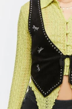 Embroidered Dragonfly Vest