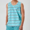 Embroidered Earth Striped Tank Top