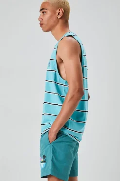 Embroidered Earth Striped Tank Top