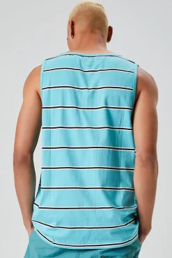 Embroidered Earth Striped Tank Top