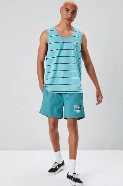 Embroidered Earth Striped Tank Top