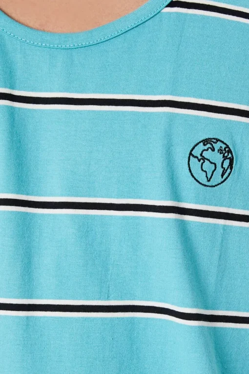 Embroidered Earth Striped Tank Top