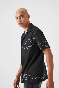 Embroidered Flame Shirt