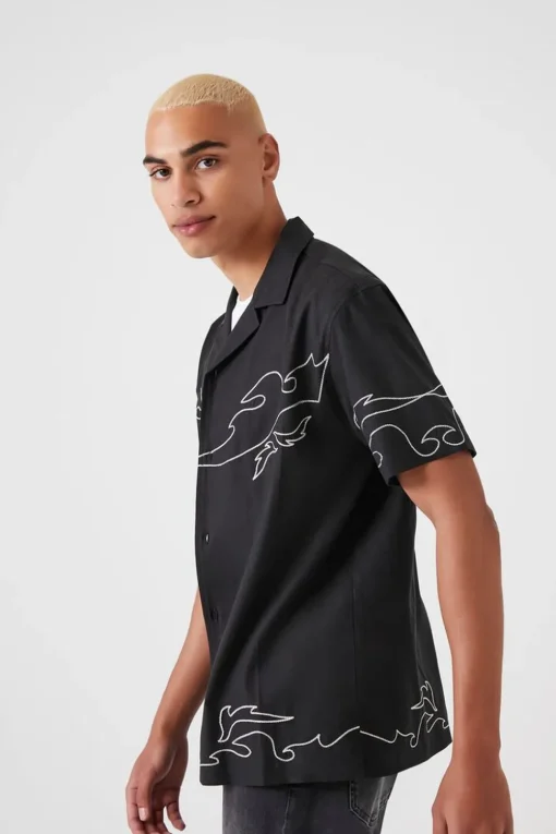 Embroidered Flame Shirt
