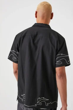 Embroidered Flame Shirt