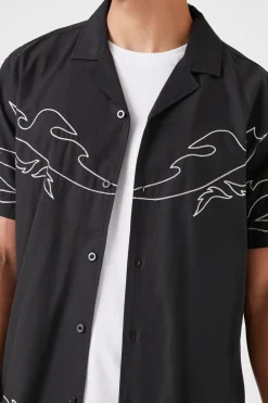 Embroidered Flame Shirt