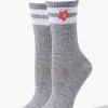 Embroidered Floral Crew Socks