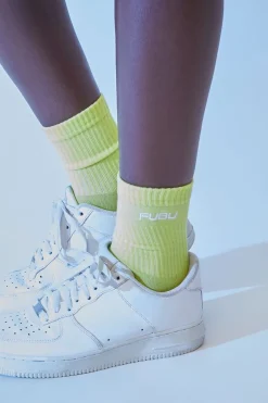 Embroidered Fubu Crew Socks