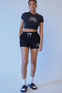 Embroidered Fubu Cropped Tee