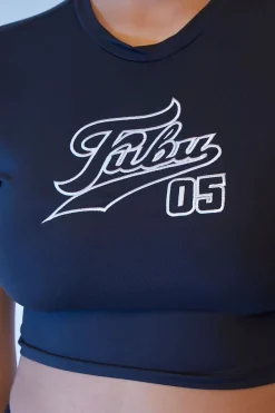 Embroidered Fubu Cropped Tee