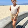 Embroidered Happy Face Tank Top