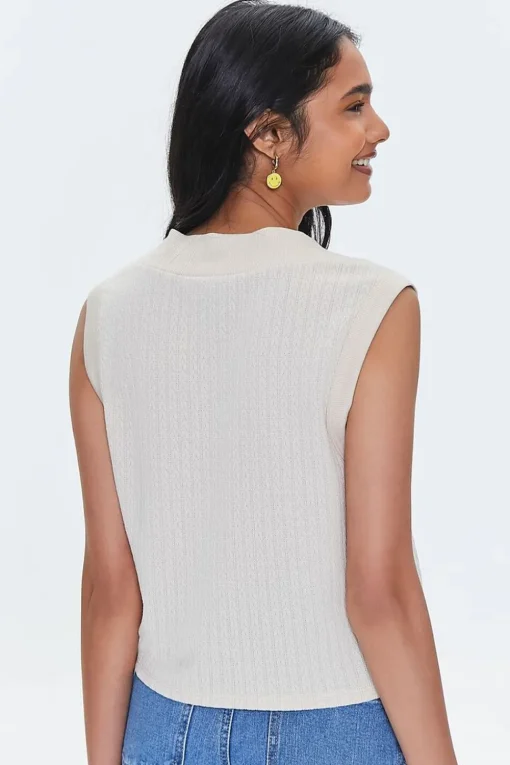 Embroidered Happy Face Tank Top