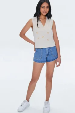 Embroidered Happy Face Tank Top