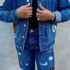 Embroidered Peace Denim Jacket