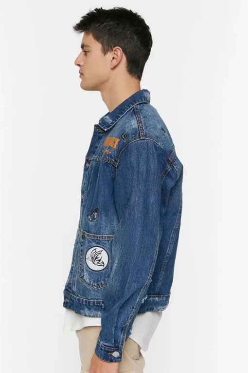 Embroidered Peace Denim Jacket