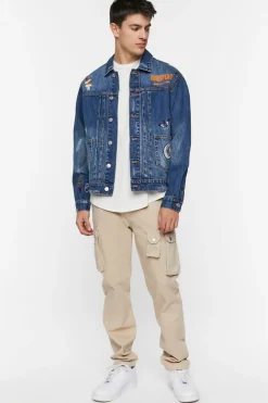 Embroidered Peace Denim Jacket