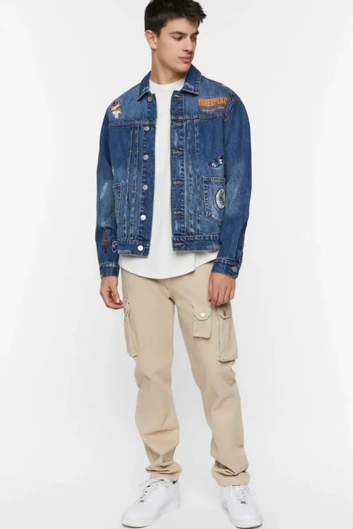 Embroidered Peace Denim Jacket
