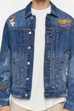 Embroidered Peace Denim Jacket
