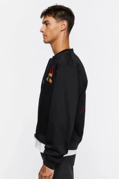 Embroidered Rose Bomber Jacket