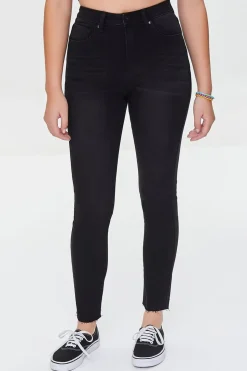 Essentials High-Rise Frayed Jeans