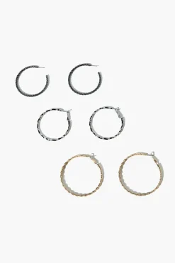 Etched Hoop Earring Set