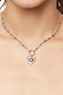 Evil Eye Heart Pendant Necklace