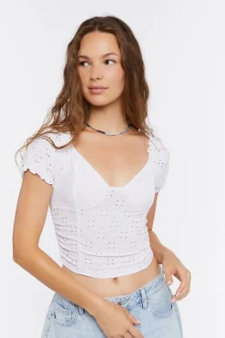Eyelet Crop Top