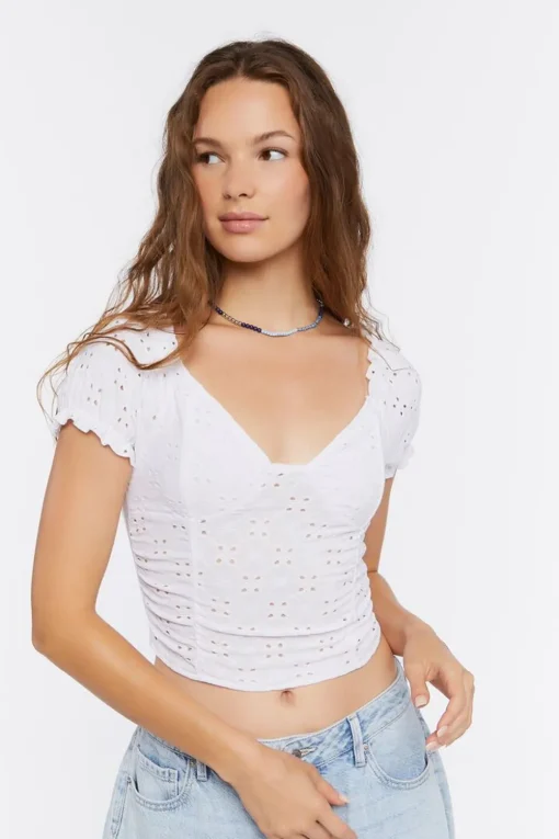 Eyelet Crop Top