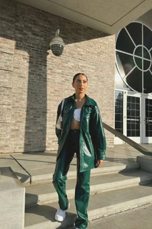 Faux Croc Bootcut Pants