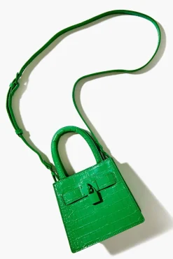 Faux Croc Crossbody Bag