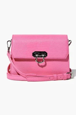 Faux Croc Crossbody Bag