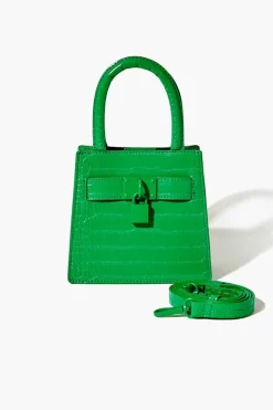 Faux Croc Crossbody Bag