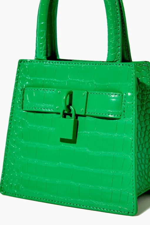 Faux Croc Crossbody Bag