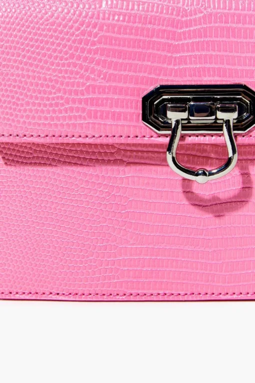 Faux Croc Crossbody Bag