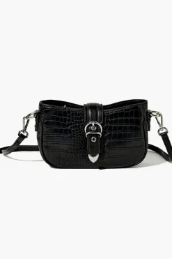 Faux Croc Leather Crossbody Bag
