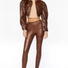 Faux Croc Leather Leggings