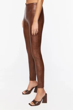 Faux Croc Leather Leggings
