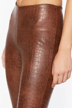 Faux Croc Leather Leggings