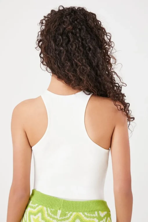 Faux Crystal Racerback Bodysuit