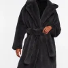 Faux Fur Belted Coat
