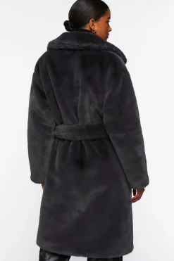 Faux Fur Belted Coat